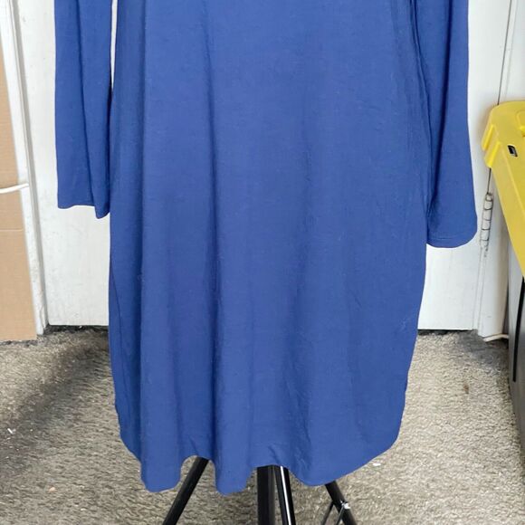 Eileen Fisher Womens Dress Size Petite  Small Blue Open Back Long Sleeve Modern - Picture 5 of 14